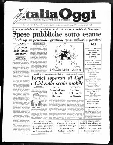 Italia oggi : quotidiano di economia finanza e politica